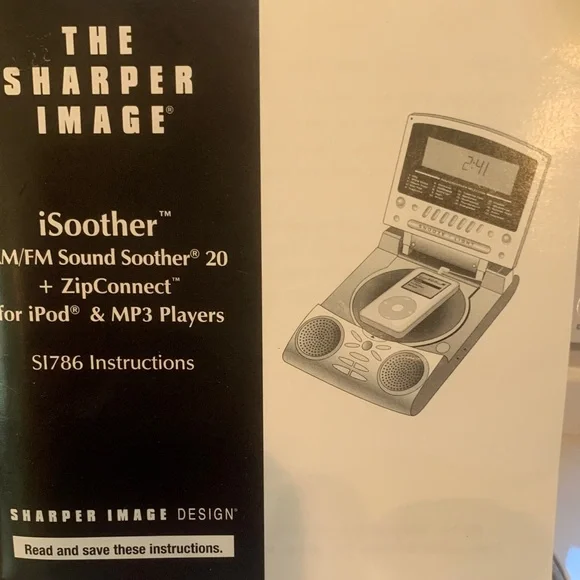 Sharper Image AM/FM Alarm Clock Sound Soother 20 for iPod/MP3 Players - Picture 12 of 13
